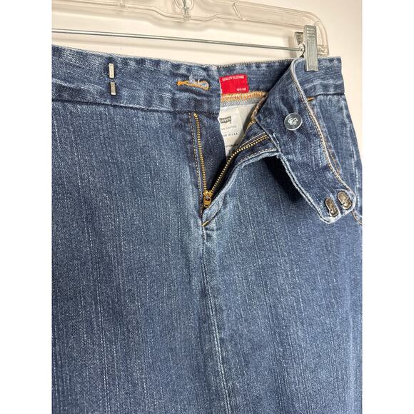 Vintage Levi’s Denim Skirt Superlow Made in USA Y2K zipper slit sides waist 33" - Picture 6 of 11